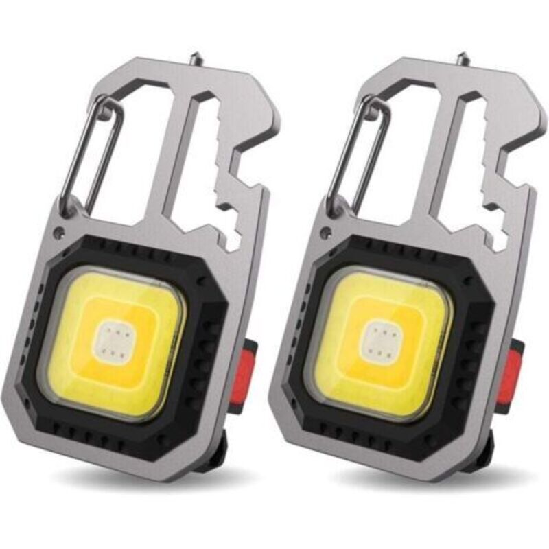 Zvd-pcs Tragbare Mini-arbeitsleuchte, 7 Modi, Schlüsselanhänger, Wasserdichte Taschenlampe, Wiederaufladbare Inspektionsleuchten, Mit Flaschenöffner, Magnetfuß, Für Camping/reparatur/notfall