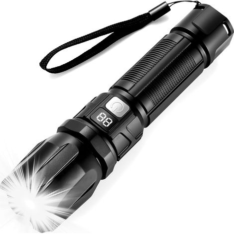 Lampe Torche Led Wiederaufladbar, 1500lm Taschenlampe Lampe De Poche Led Ultra Puissante Tactique En Aluminium[energieklasse A]