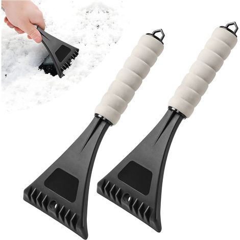 Hiver Vitre De Voiture Pelle À Neige, Grattoir À Glace Avec Poignée Douce Antidérapante, Gratte-givre Racloir En Plastique,(noir)
