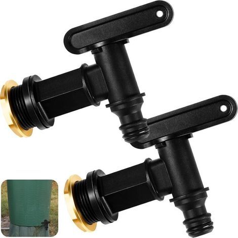 Aiperq Nuanchu 2 Wassertank-wasserhähne, Aufsteckbare Wassertank-wasserhähne, Regentonnen-anschluss, 3/4 Bsp, Regentonne, Lagertank, Schlauch, Wasser-ersatzteile