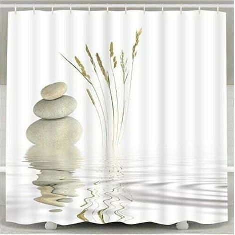 Duschaufsatz „zen Stone Wild Grass Reflet In Water“ Duschaufsatz 12 Häkeln, Meditationsdesign Wasserundurchlässiger Duschaufsatz