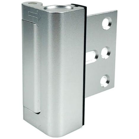 Ein Silbernes Sicherheits-haustürschloss Mit Befestigungsschrauben, 3-zoll-diebstahlschutzscharnieren Aus Aluminiumlegierung Und Nachtriegel.