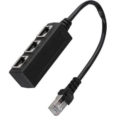 Free Life© Ethernet-verlängerungskabel-adapter, 1 Stecker Auf 3 Buchsen, Übertragungsstecker-splitter