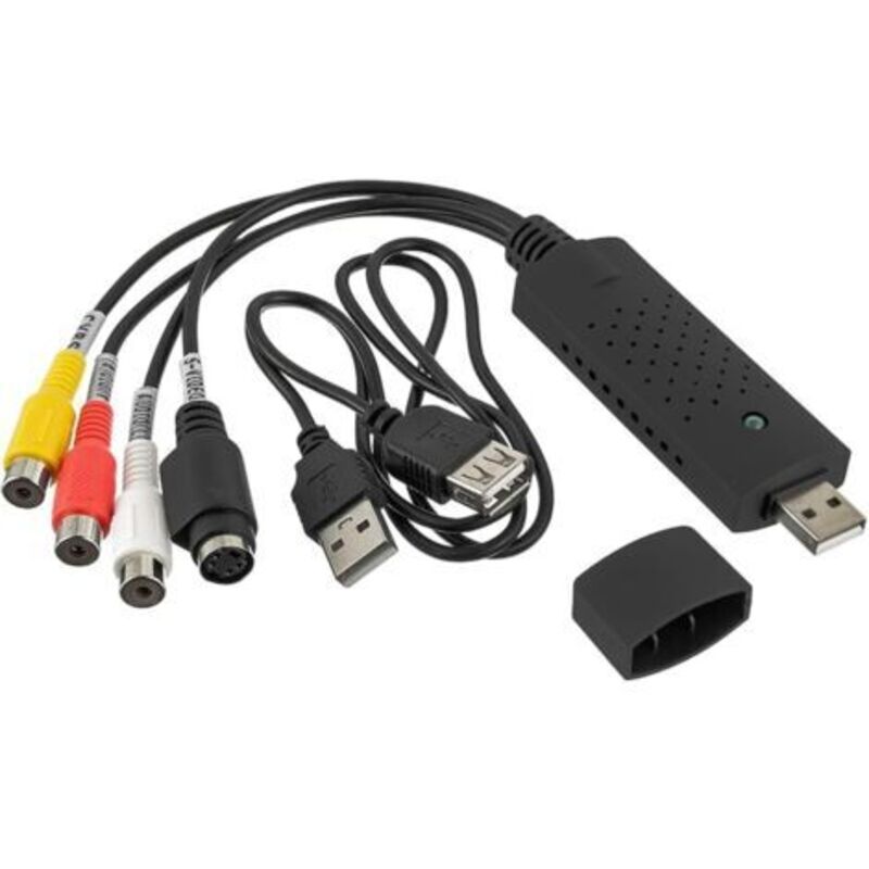 Usb 2.0 Audio-video-erfassungswandler, Vhs-zu-digital-konverter, Scannen Und Verarbeiten Von Videos, Für Vcr/vhs/dvd/tv, Unterstützt Windows 11/10/8/7/mac