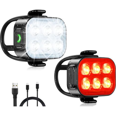 Aufladbares Fahrrad-ladegerät Über Usb Vor Und Nach Dem Start, Schutzart Ip65, Fahrrad-ladegerät Mit 4+6 Modi, Konfiguration Zum Vor- Und Nachfahren