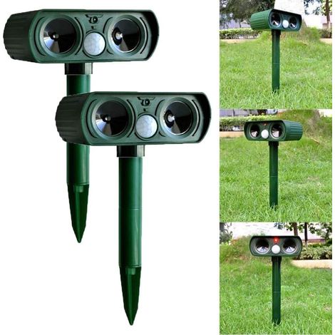 2er-pack Solar-ultraschallabwehrmittel Für Hunde, Katzen, Füchse, Hirsche Und Nagetiere. Passiver Infrarot-bewegungsmelder (pir). Ideal Für Bauernhöfe Und Gärten.