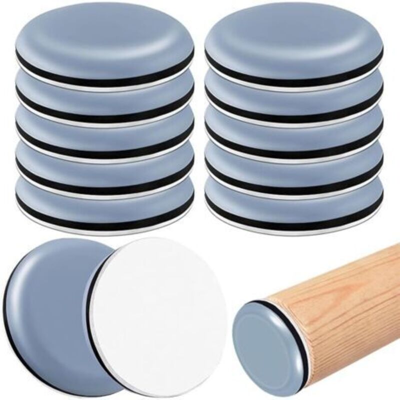 12 Stück Selbstklebende Teflon-pads (rund), Ø 50 Mm, Selbstklebende Ptfe-möbelgleiter, Möbelgleiter Für Effektiven Schutz Von Parkett, Fliesen, Laminatböden (rund, 50 Mm)