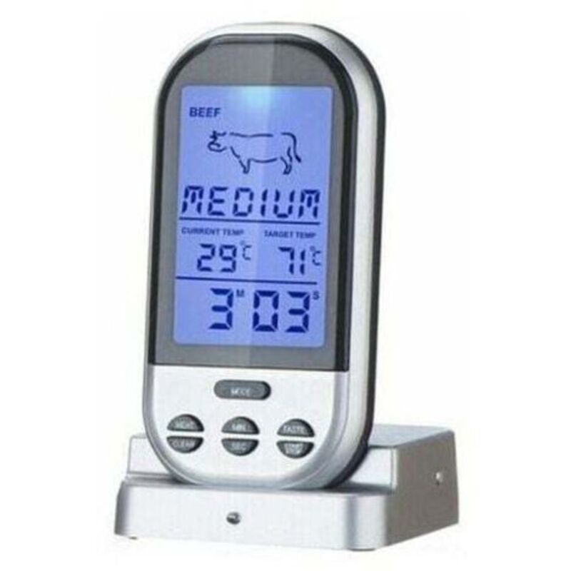 Zvd-digitales Fleischthermometer, Kabelloses Lebensmittel-fernthermometer Für Fisch, Fleisch, Timer, Smoker, Wasserdicht, Grill-thermometer Zum Grillen