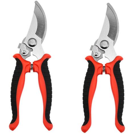Set Mit 2 Roten Gartenscheren, Handschneidewerkzeuge Für Die Gartenarbeit