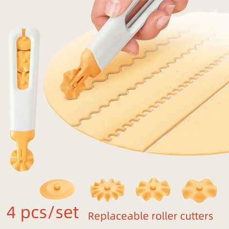 Set Mit 4 Roulette-pâtisserie-roulettes – Roulants-moules Für Die Zubereitung Und Den Dekorativen Pasteten-decoup