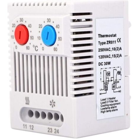 Temperaturregler Zum Öffnen/schließen, 0–60 ℃ Einstellbarer Thermostatregler, Zr011 Kunststoff-temperaturregler