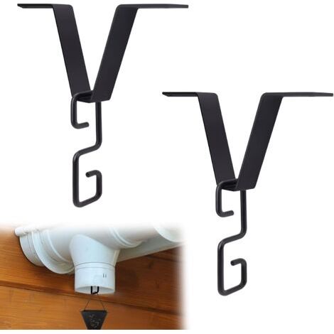2er-pack V-förmige Regenketten Für Dachrinnen Mit Adapterclip, Outdoor-regenketten Zum Aufhängen An Fallrohr, Blumentopf, Sammelhalter, Schwarz