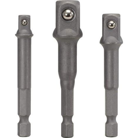 Satz Mit 3 Steckschlüsseladaptern – 6-kant – 1/4“ – 3/8“ – 1/2“, Steckschlüsseleinsatz Und Schraubenschlüsseleinsatz