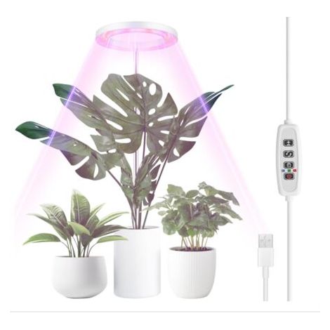 (weiß) Pflanzenlampe, Led-vollspektrum-wachstumslicht, 30–155 Cm Höhenverstellbar Mit 70 Leds, Mit 3/9/12-stunden-timer, Für Zimmerpflanzen