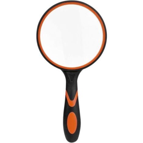 65-mm-handlupe Aus Glas Für Wissenschaftliche Bücher, Zeitschriften, Vorträge, Insekten Und Groß Angelegte Beobachtungen, Schwarz Und Orange