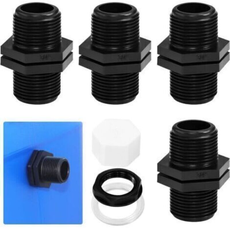 Wassertank-armaturen-set In Voller Größe, 25 Mm Überlauftank-ablenkblech-armaturen, Inklusive 4 Muttern, 4 Unterlegscheiben Und 4 Stopfen, Geeignet Für Wassertanks