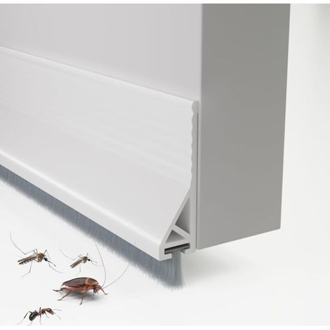 Türdichtung Mit Bürste Für Außen- Und Innentürschwellen, Schalldämmend, Wind- Und Staubdicht (100 Cm, Weiß)