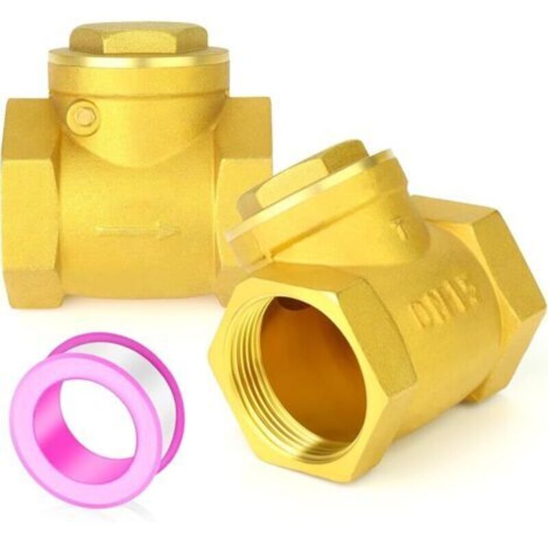 2-teiliges Schwenkventil Aus Messing, Dn15, 1/2 Zoll Bsp-innengewinde, Rückflussverhinderung, Einseitig Gerichtete Rückhalteventile Für Pumpen Und Luftkompressoren, Gas, Luft, Heizöl, Wasser