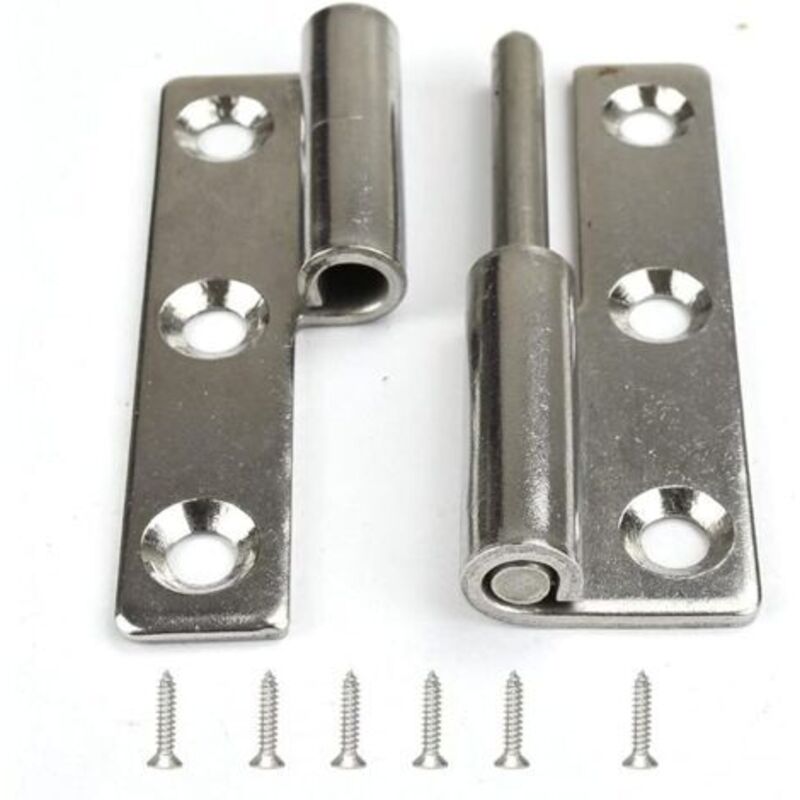 2er-pack Kleines Gleitgelenkscharnier Für Rechtshändige Deckeltür – 7,6 Cm Langes, Robustes 6-loch-scharnier Aus Edelstahl