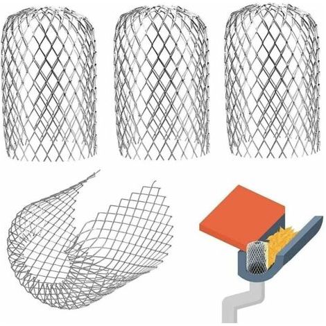 Set Mit 4 Metall-dachrinnenschutzen, 10 X 20 Cm, Erweiterbarer Filtersieb, Laubsieb, Fallrohrschutz