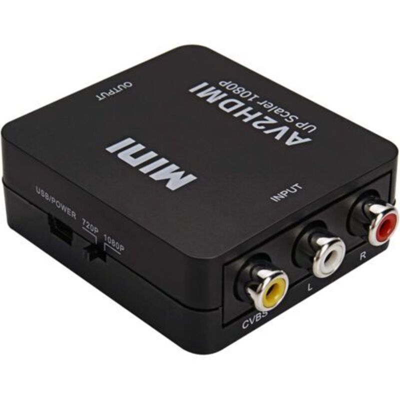 Rca-zu-hdmi-adapter, Mini-video-konverter Zu Hdmi 1080p, 3rca-composite-ladekabel Mit Usb-ladekabel - Pc Xbox Ps3 Ps2 Tv Stb Vhs Magnetoskop-dvd-kamera (schwarz)