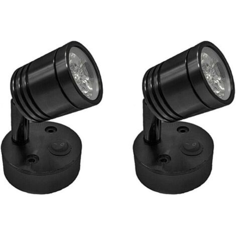 2-teilige 12-v-led-spot-wandleuchte, Verstellbare Wandleuchte Für Camping-autos Und Zylinder, Flexible Innenbeleuchtung Für Bateau-camping-autos (schwarz)