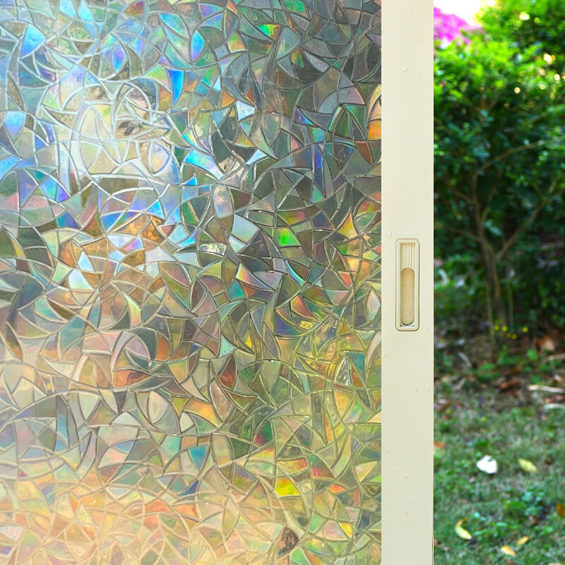 3d-laserschnitt-glas-displayschutz, Selbstklebend, Wiederverwendbar, Buntes Halbmondmuster, Pet