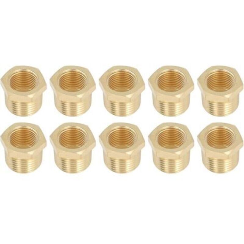 Messing-gewinderohrverschraubung, Langlebiger 1/2 Npt-stecker Auf 3/8 Npt-innengewinde-adapter, Robust Für Wasser-, Gas- Und Erdgasanwendungen