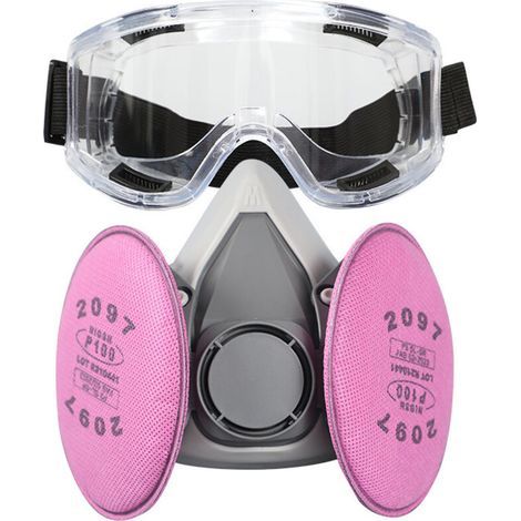 Halbmasken-atemschutzmaske, Wiederverwendbar, Filter 2097 Und Schutzlunetten, Ohrstöpsel, An Die Malerei Angepasst, An Die Tasche Angepasst, Bei Der Arbeit Mit Holz Und Mit Organischen Dampfern