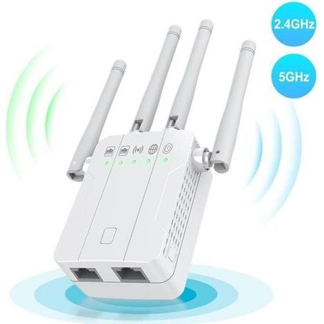 Wlan-repeater-ap-verstärker, 1200 Mbit/s, 2-port-ethernet, Reichweite Nur 100 M, Kompatibel Mit Allen Internet-boxen