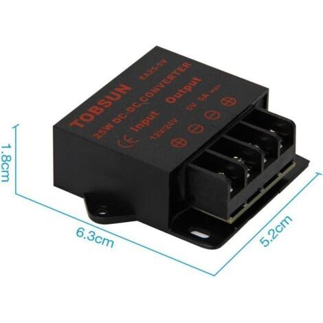 Dc/dc-stromversorgungskonverter 12 V/24 V Auf 5 V, 5 A, 25 W, Einstellbarer Spannungs-abwärtswandler Für Led-anzeigen, Autos, Stromversorgung Usw.
