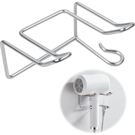 Haartrocknerhalter, Wandmontierter Haartrocknerhalter Ohne Bohren, Rostfreier Selbstklebender Haartrocknerhalter, Mit Kabelführung, Für Badezimmer, Schlafzimmer, Hotel