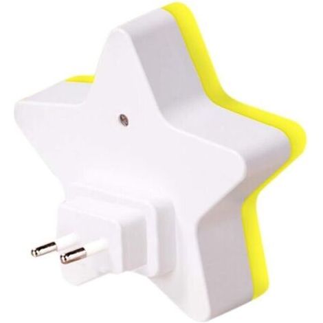 2 Einzelne Plug-in-led-nachtlichter, Sensor, Led-lampe Mit Fünfzackigem Stern