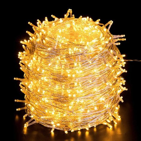 100 M Weihnachtsbeleuchtung Für Den Außenbereich, 1000 Leds, Warmweiß, Netzbetrieb, 8 Modi, Ip44 Wasserdicht, Für Partys, Hochzeiten, Gärten, Bars [energieklasse F]