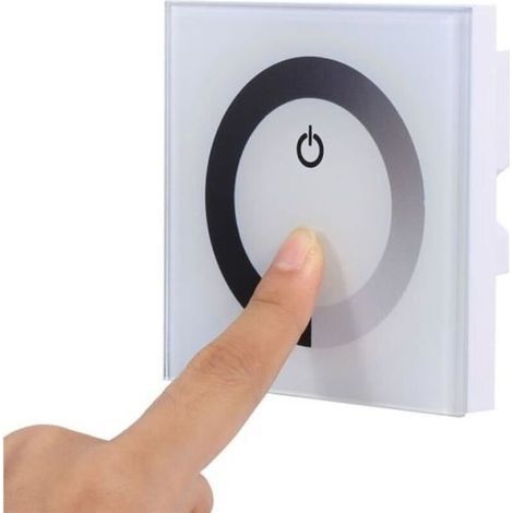 Weißer, Variabler Led-leuchten-wandregler Mit Taktilem Schalter Für Einfarbige Led-streifen, Dc 12–24 V
