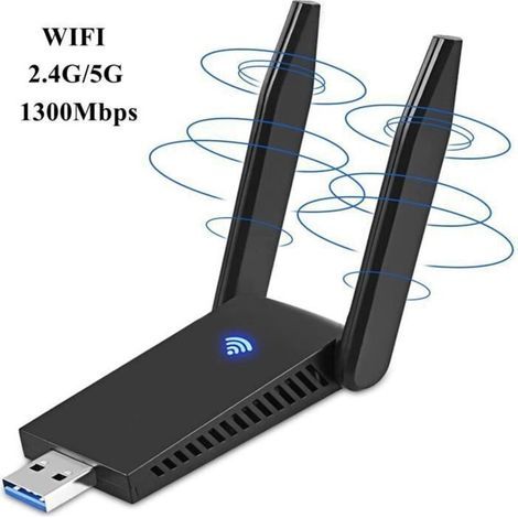 Clé Usb Wifi – Leytn® – 1300 Mbit/s – Antenne 5 Dbi – Usb 3.0 – Kompatibel Mit Windows/mac/linux