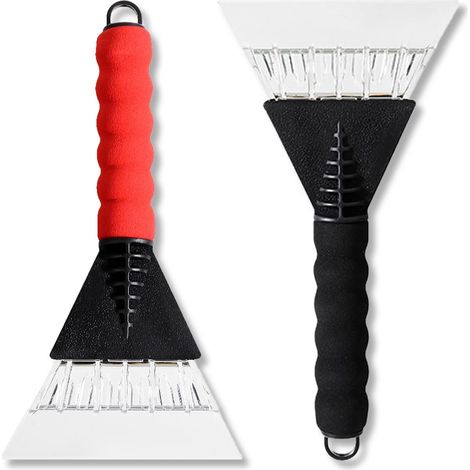 Spiel Mit 2 Grattoirs À Glace Pour Pare-brise De Voiture, Adapté Aux Vitres Arrière Et Laterales, Grattoir À Glace Pour (rouge, Noir)