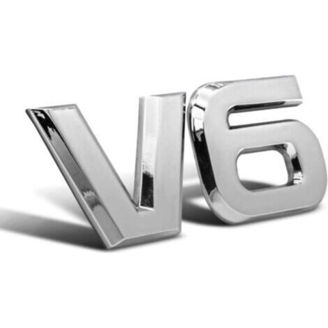 V6 Chrom-metallemblem Mit 3d-logo Für Auto