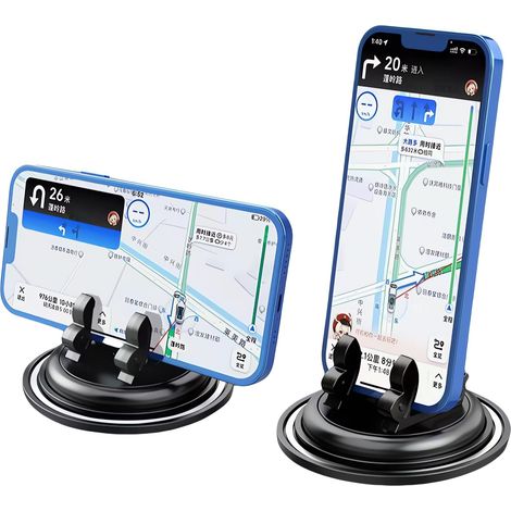 Porte Telephone Voiture Support Telephone Voiture Car Phone Pare Soleil Holder 360° Rotación Support Smartphone(noir)