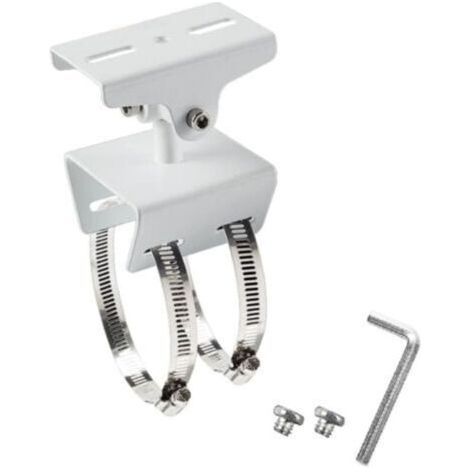 Externe Metallhalterung Für Überwachungskamera-masthalterung, Cctv-kreuzarmhalterung, Weiß, Mit 2 X 20 Cm Stahlringen