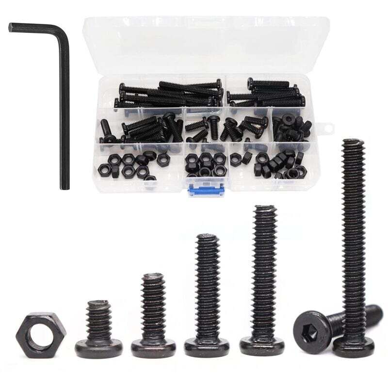 Lot Von 80 Schwarzen Sechskant-halsketten 1/4"-20 Und Sechseckigen Löchern 1/4"-20, 3/8" 5/8" 1" 1-1/4" 2