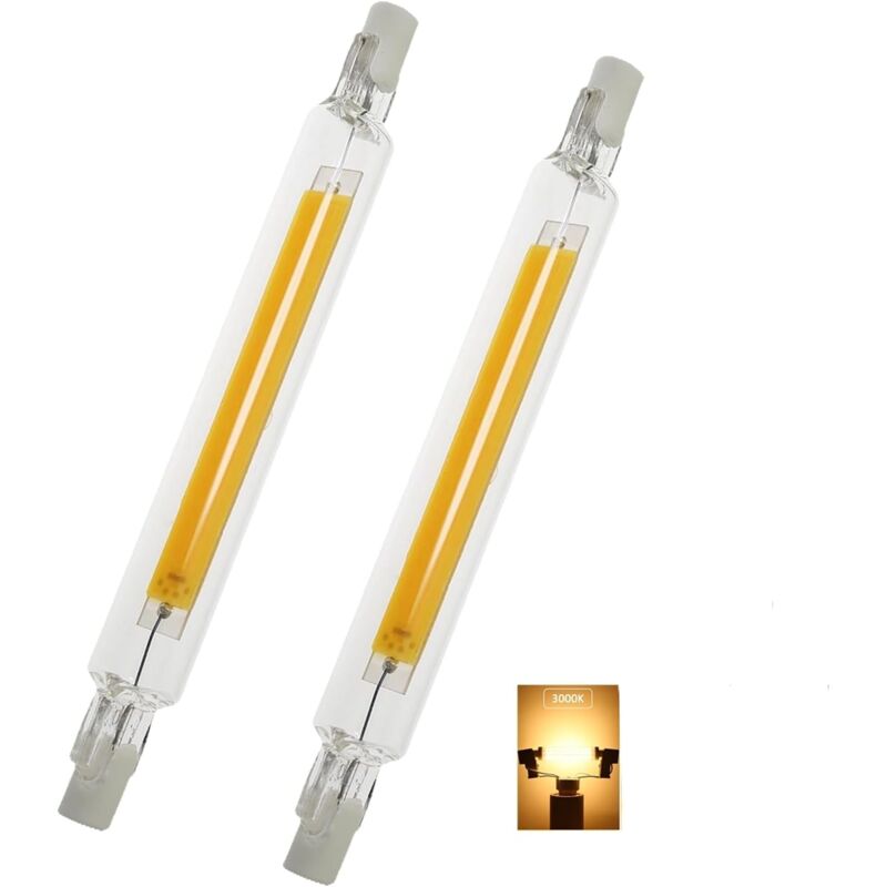 118 Mm R7s Led-lampe, 10 W, Dimmbar, Cob R7s Led-lampen, Hohe Helligkeit, 118 Mm R7s Led, Ersetzt 100 W Halogenlampe, 3000 K Warmweiß, 220–240 V Ac, 2 Stück