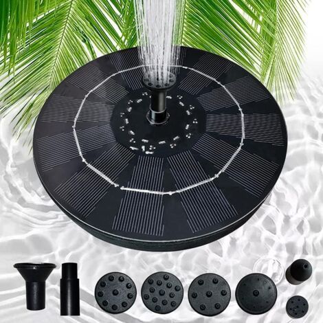 Fontaine Solaire, Fontaine Solaire Pour Le Jardin, Pompe De Fontaine Solaire, Solaire 800 Mah, 1 W, Hauteur De Faisceau: 0,7 M, Fontaine Pour Jardin, Bain D'Oiseaux, Aquarium