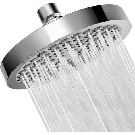 Pommeau De Dusche Haute Pression 6 Pouces, Pommeau De Duche Fixe, Pommeau De Duche Rund À Économie D'Eau, Pommeau De Dusche Universal, Silber