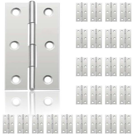 24 Stück Kleine Scharniere Für Türen, Edelstahlscharniere, Diy-türscharniere Für Türschränke, Klavierscharniere, Schmuckschatullen, Wohnmöbel, Hardware-schränke (44 Mm 32 Mm), De