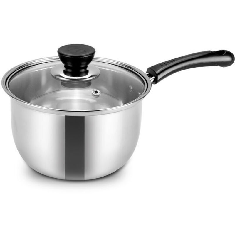 Kleiner 16-cm-antihaft-kochtopf Mit Griff, Edelstahl, Silber