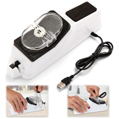 Elektrischer Messerschärfer (usb), Doppelseitiger Messerschärfer, Schnelles Schärfen Und Polieren, Mit Schutzhülle (5 Schleifsteine)