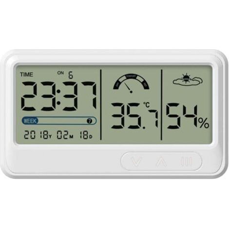 Digitales Hygrometer, Thermometer Und Elektronisches Hygrometer Mit Lcd-zeit- Und Datumsanzeige, Innenthermometer-hygrometer Mit Ständer Für Gartengewächshaus.