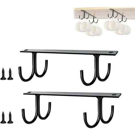 2 Stück Hängebecherhalter, Unterschrank-getränkehalter, Multifunktionaler Becher-organizer, Becherhalter-haken Für Kaffeetassen, Bierbecher, Aufbewahren Und Aufhängen Von Küchenutensilien