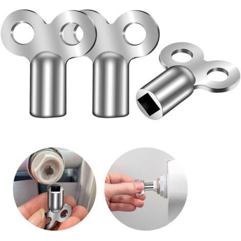 Heizkörper-entlüftungsschlüssel, 3 X Silberner Quadratischer Entlüftungsschlüssel, Universeller Entlüftungsschlüssel, Kompakter Aluminium-heizkörperschlüssel Für Viele Heizkörper, Zentralheizungsschlü
